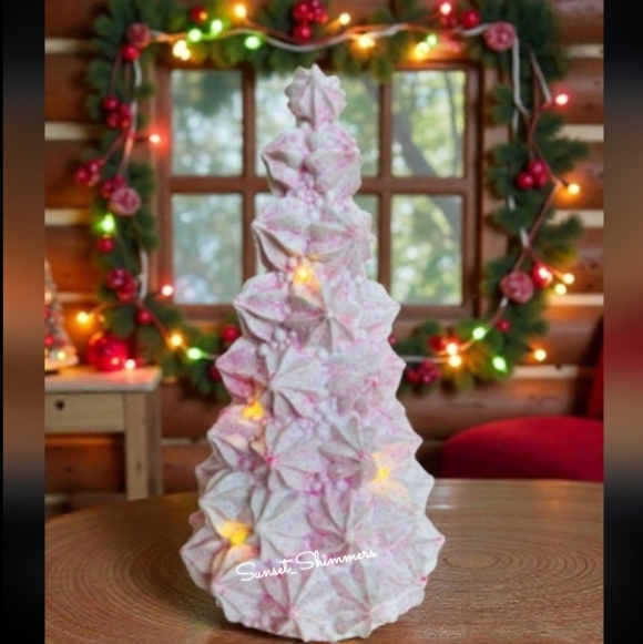 Mackenzie Style Light Up Pink Meringue Cookie Christmas Tree Figure Decor NEW - Picture 4 of 7